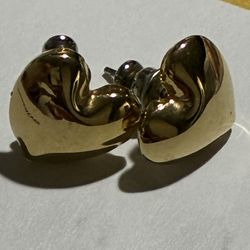 Auténticos Aretes De FABERGE DE CORAZON   Gold 14 K. 