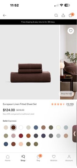 QUINCE European Linen Fitted Sheet Set QUEEN – Espresso