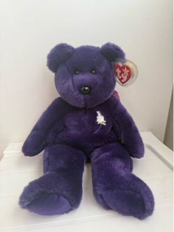 Ty Beanie Buddy Princess Diana Purple Bear Vintage Collectible