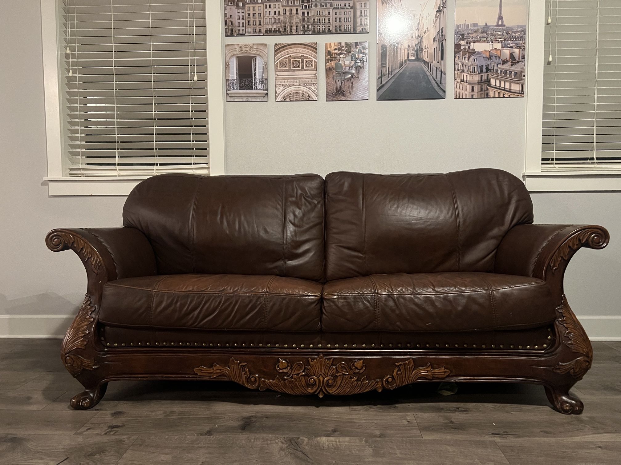 Large Real Leather Sofa