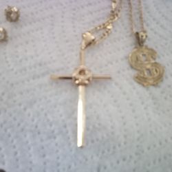 Two Fat Chain 10 Karat Gold Nugget Diamond Earring And Bracelet Gold Is High Right Now 900 Or Make Me A Good Offer
