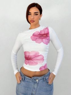 White Top With Flowers