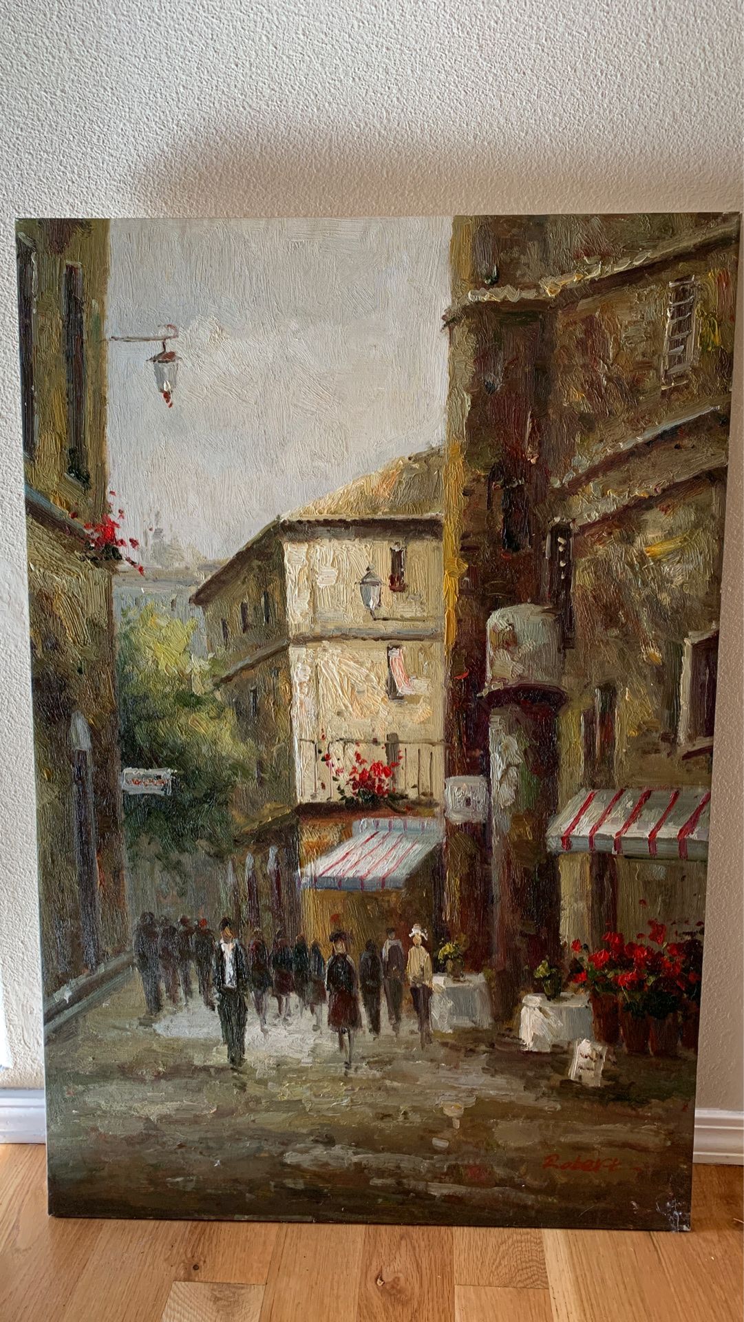 Tuscan city street painting