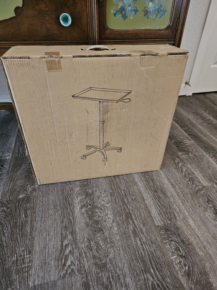 Hair Stylist Metal Rolling Tray With Attached Dryer Holder Brand New