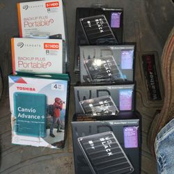 4-WD Black 5TB / 2- Seagate backup plus 5TB/ 1- Toshiba 4TB