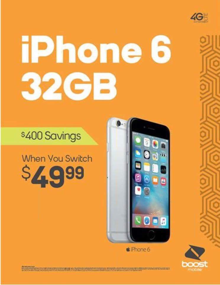 Iphone 6 $49.99 Boost Mobile