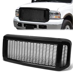 GRF-OH-017-BK Honeycomb Front Grille - 2005-2007 Ford Super Duty / 2005 Excursion