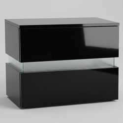 MESA DE NOCHE MODERNA CON ILUMINACION LED. NEGRO GLOSS