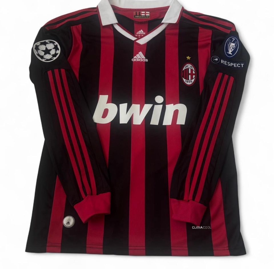 AC Milan 2009/10 Home Ronaldinho #80 Retro Long Sleeve Soccer Futbol Jersey Mens Small Medium Large XL 2XL,All Products : American Fashion Style Bags On Sale