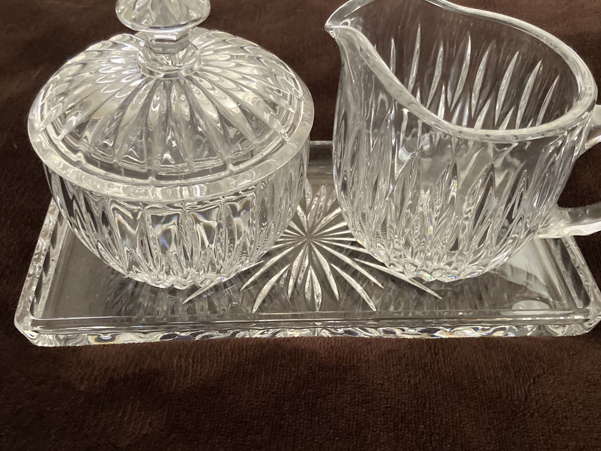 Crystal Sugar And Creamer Set