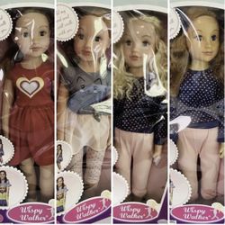 Set of 4 Wispy Walker 27” Uneeda Walking Dolls
