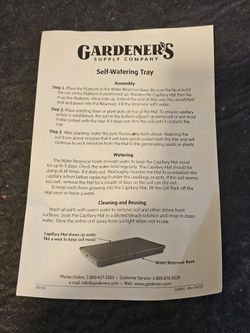 Gardner Supply Self Watering Tray