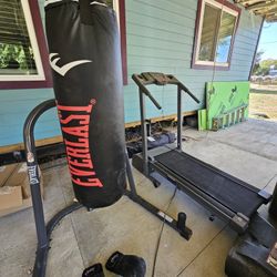 Punching Box, Gloves And Treadmill