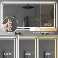 LD Lighted Bathroom Mirror 48-in x 24-in