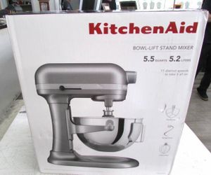 KitchenAid 5.5 Quart Bowl Lift Stand Mixer Kitchen - Silver Grey