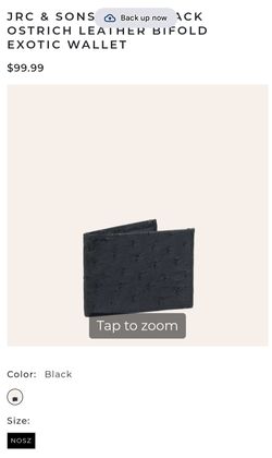 JRC & Sons Men's Black Ostrich Leather Bifold Exotic Wallet  $50