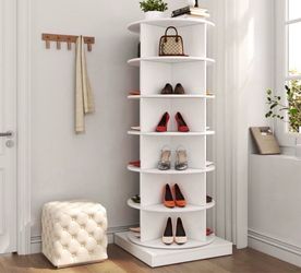 360° Rotating Shoe Cabinet | 6 Layers | Space-Saving Organizer for 24 Pairs,
