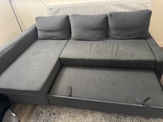 Gray Sectional Sofa with Pull-Out Bed