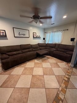 Brown recliner sectional