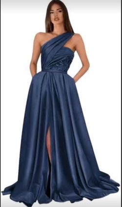 Brand New/ Never worn - One Shoulder plus size Formal Gown- Navy Blue