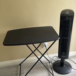 Tower Fan and Folding  Table