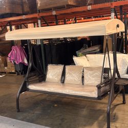 $175.00!!! New Outdoor Patio Porch Swing with Adjustable Canopy Cup Holder Thick Cushion