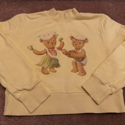 Palm Angels Women's Yellow Teddy-Print Crew-Neck Sweatshirt