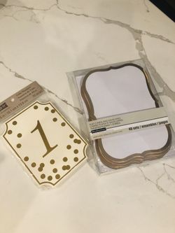 Blank invitations/ table numbers