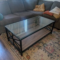Glass Top Metal Coffee Table