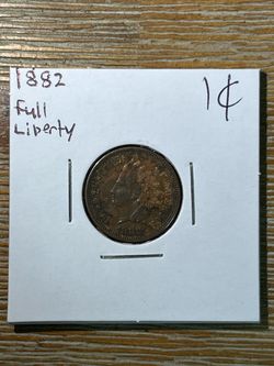1882 Indian Head Cent Full Liberty Coin