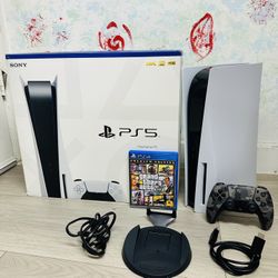 Sony PlayStation 5 - 825GB , Bonus 1 Game GTA V ( Used Very New )
