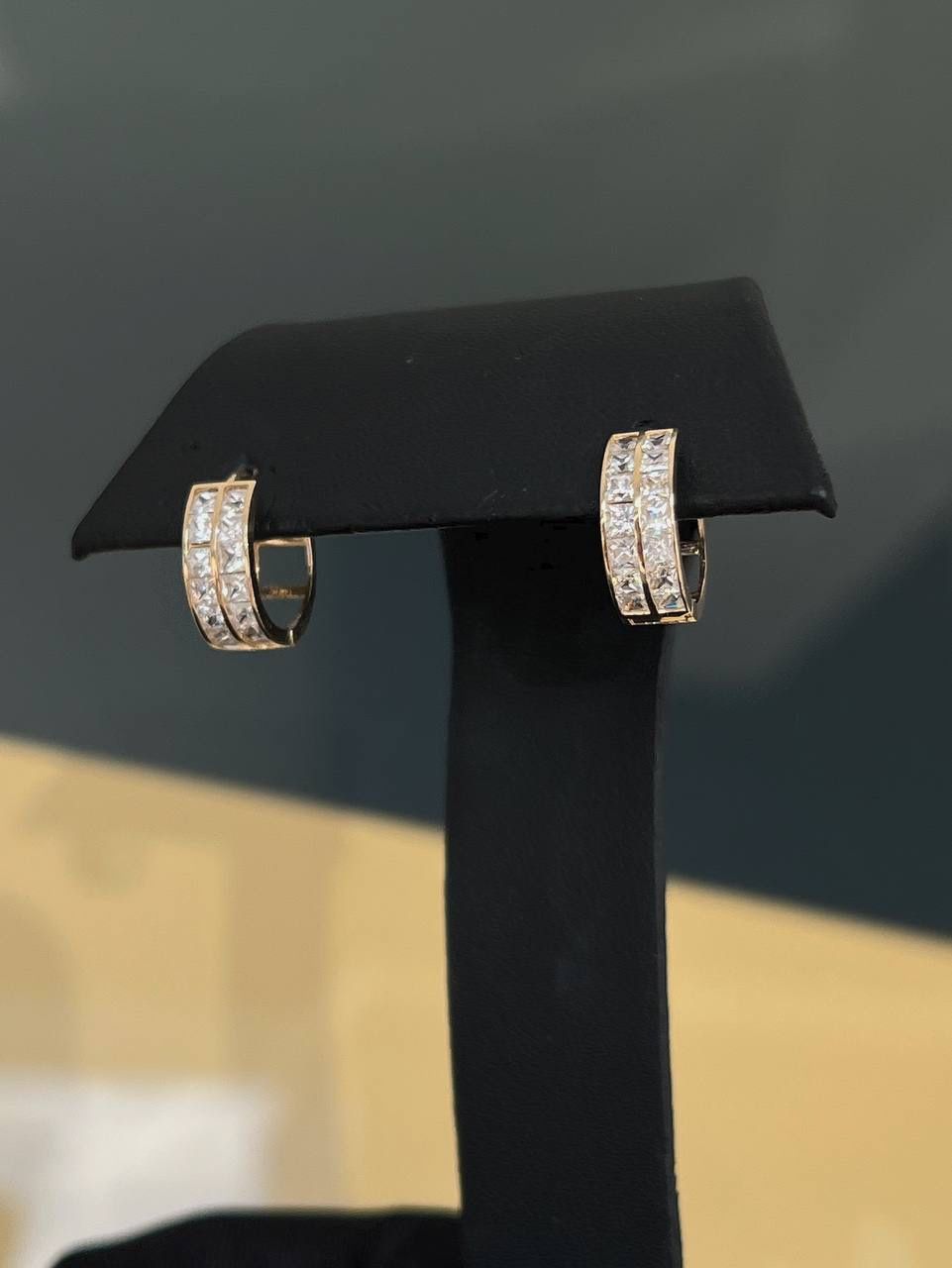 14k yellow gold diamond earrings