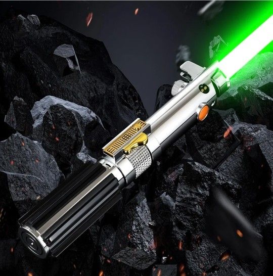 RGB Dueling Lightsaber, Motion Control 39 Sets Sound Effects and 12 Colors Change, Smooth Swing Metal Handle Light Saber for Adults Cosplay Gifts (RGB