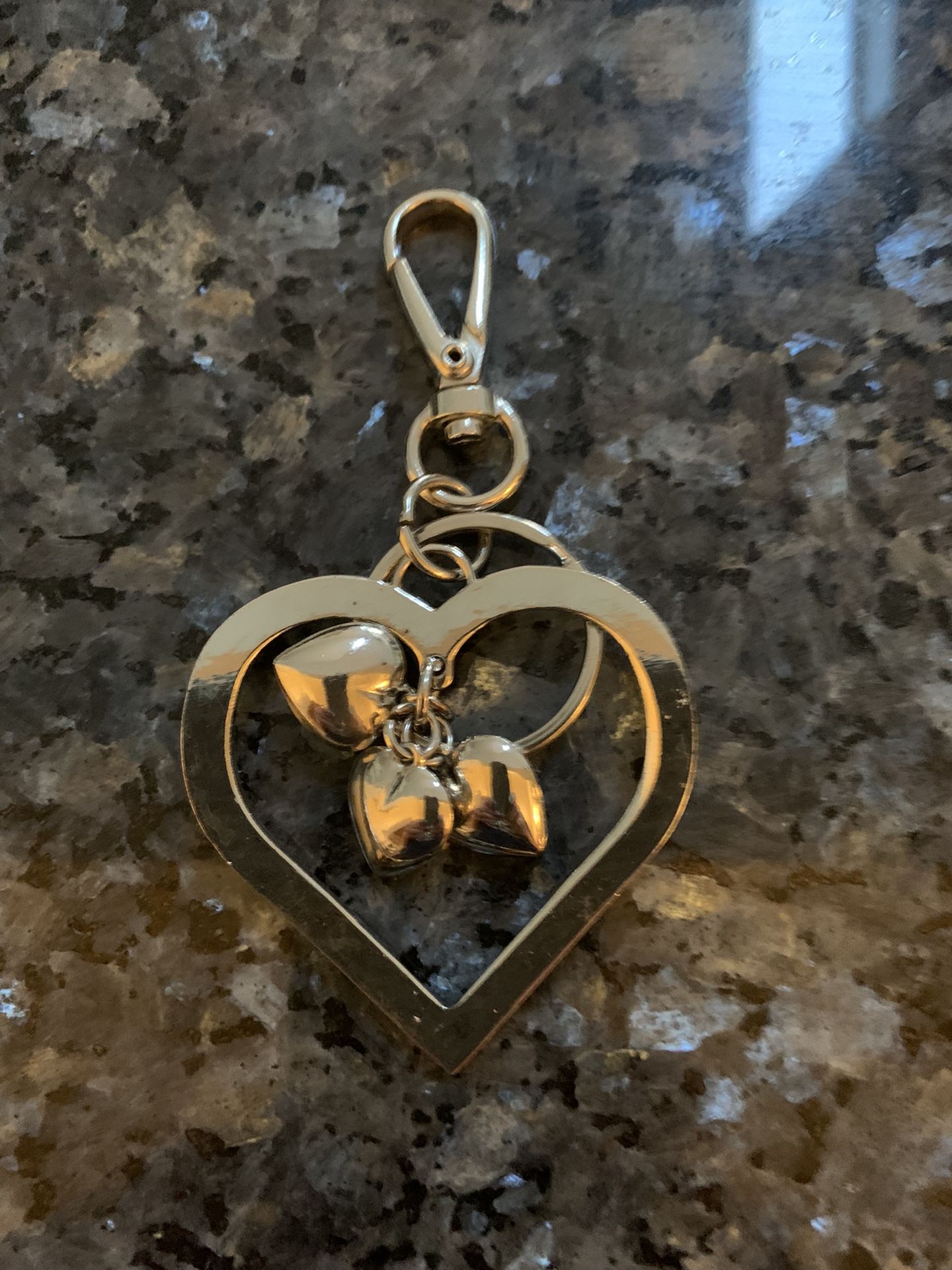 Heart Silver Toned Keychain