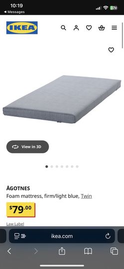 Ikea ÅGOTNES TwinFoam mattress, firm/light blue