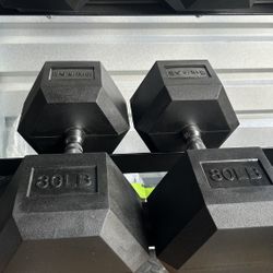 New pair of 80lb rubber dumbbells $176