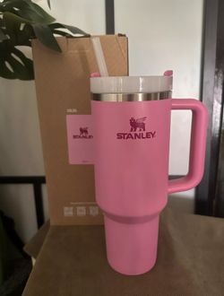 Pink 40oz Stanley Tumbler with Handle & Straw – Insulated Stainless Steel