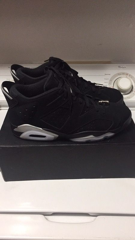 Nike Jordan Retro 6 Low Chrome - Black - Size 12.5