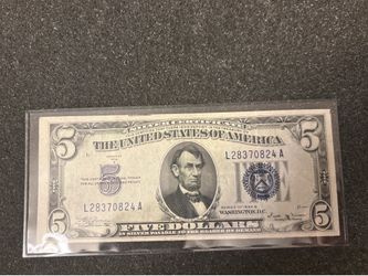 $5 1934. Vintage banknote USA