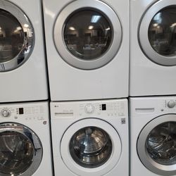 LG Front Load Washer And Stackable Gas Dryer Set 