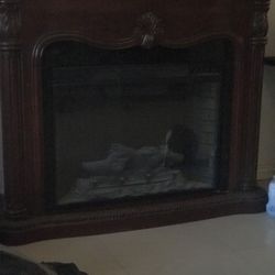 Madera Chimenea Tiene Detalles 