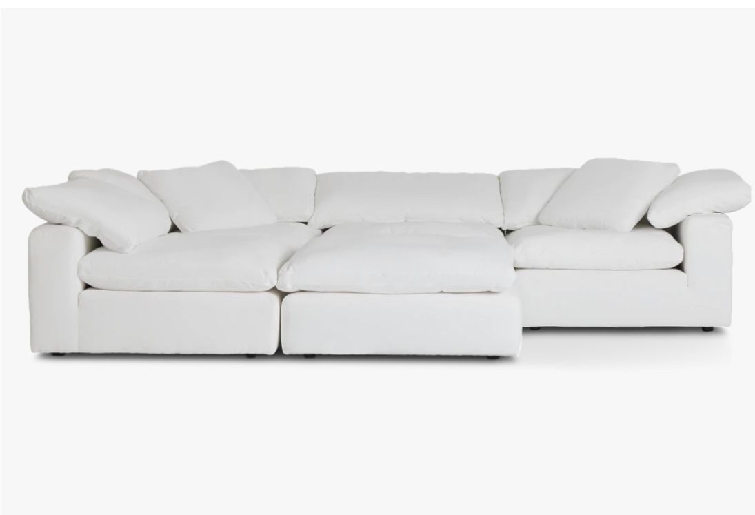 Nixon White Fabric Cloud Couch Sectional