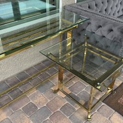 Gold Coffee Table  End Table And Console $150OBO