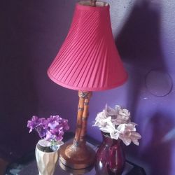 Lamp And 2 Flower Vases 
