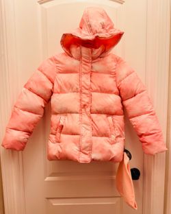 Girls Pink Down Jacket with Hoodie