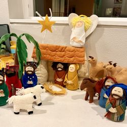 Vintage Handmade Nativity Set