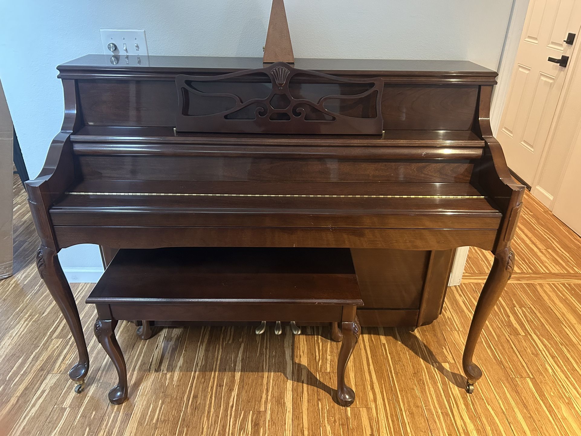 Charles R Walter Standing Piano And Bench
