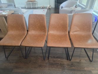 Four Leather Dinning Chairs