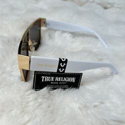 True Religion White And Gold Sunglasses 