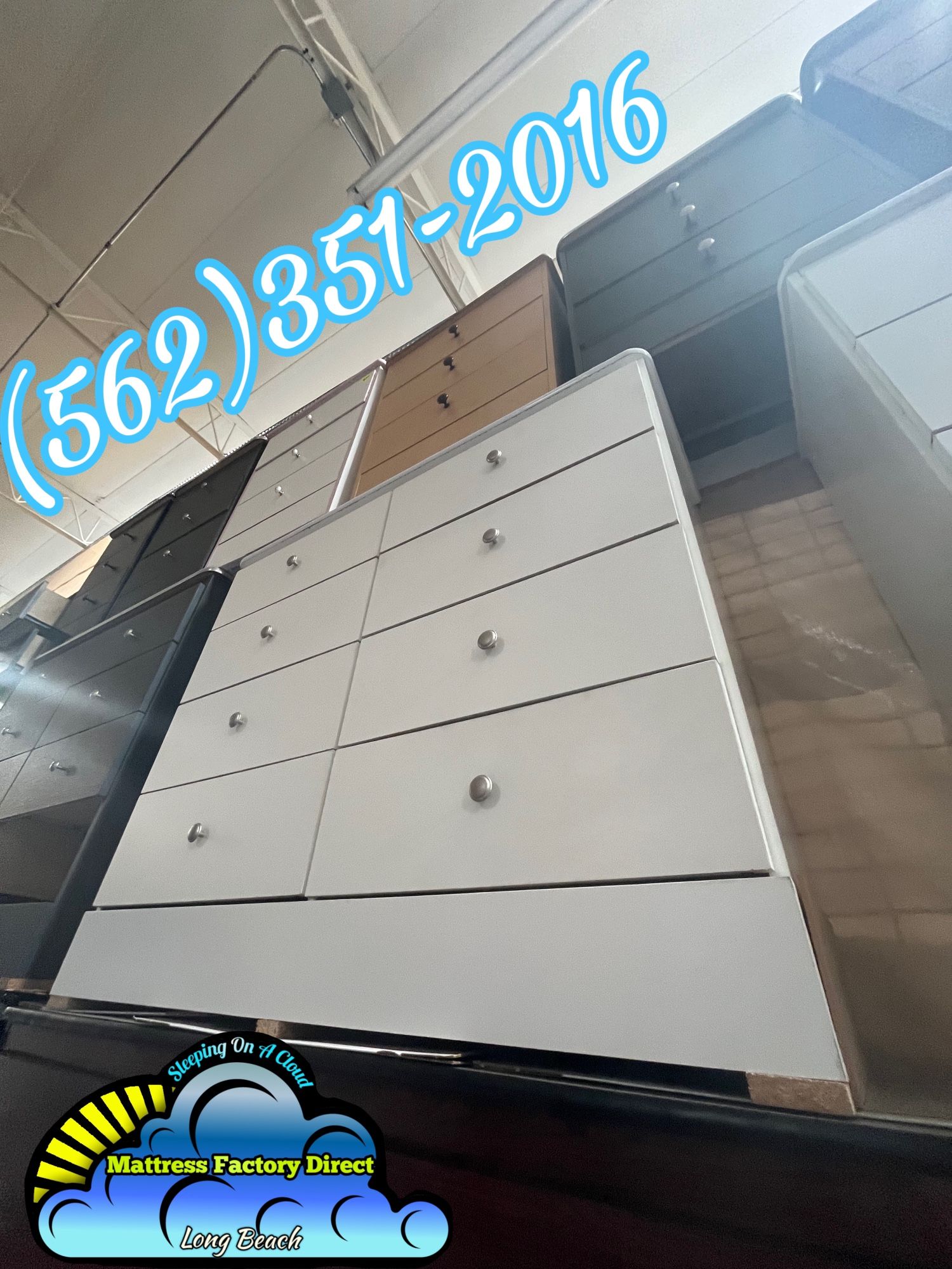 White Eight Drawer Dresser With Rails New Chest Cajonera Comoda Nueva
